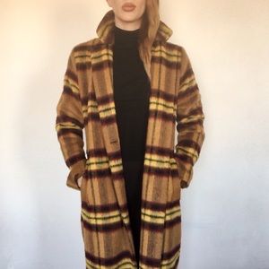 BB Dakota Long Tan Plaid Coat urban outfitters